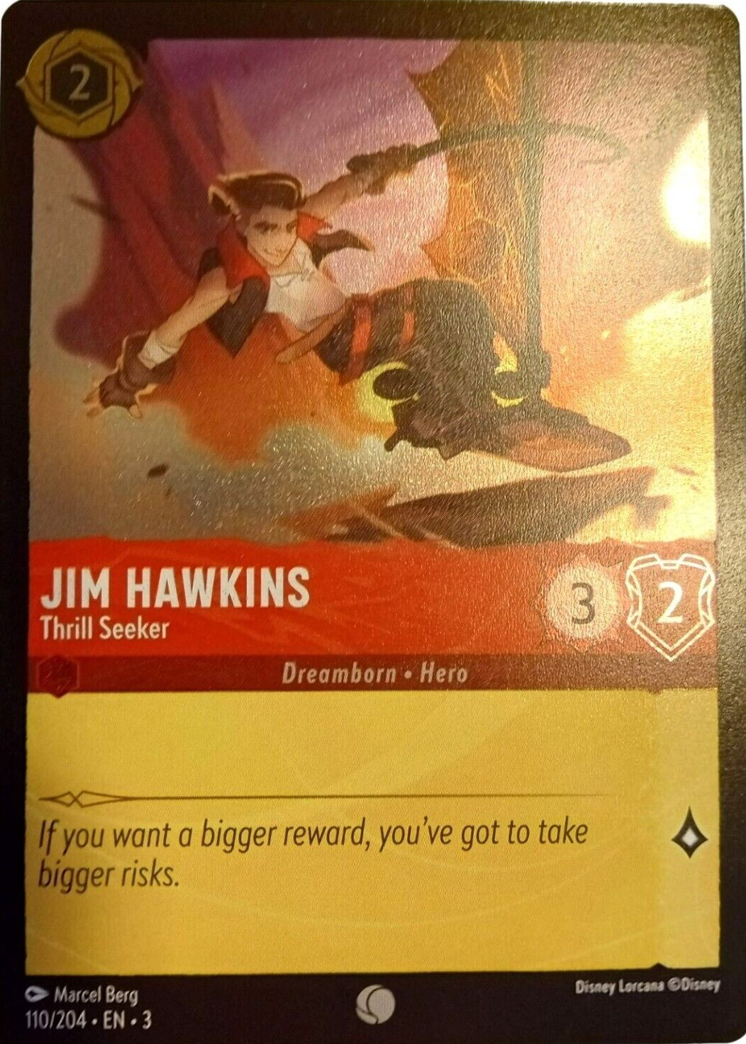 lorcana full art cards - Azurite Sea - Jim Hawkins Thrill Seeker Jim Hawkins - Thrill Seeker