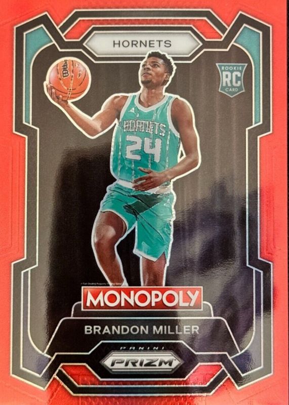 Brandon Miller 2023 Prizm Monopoly #15 Red /99 Rookie SGC 9.5