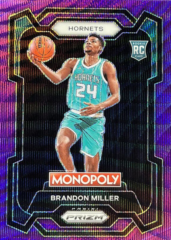 Brandon Miller 2023 Prizm Monopoly #15 Purple Wave Rookie BGS 9.5