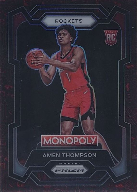 Amen Thompson 2023 Prizm Monopoly #33 Monopoly Red Pattern Rookie BGS 9