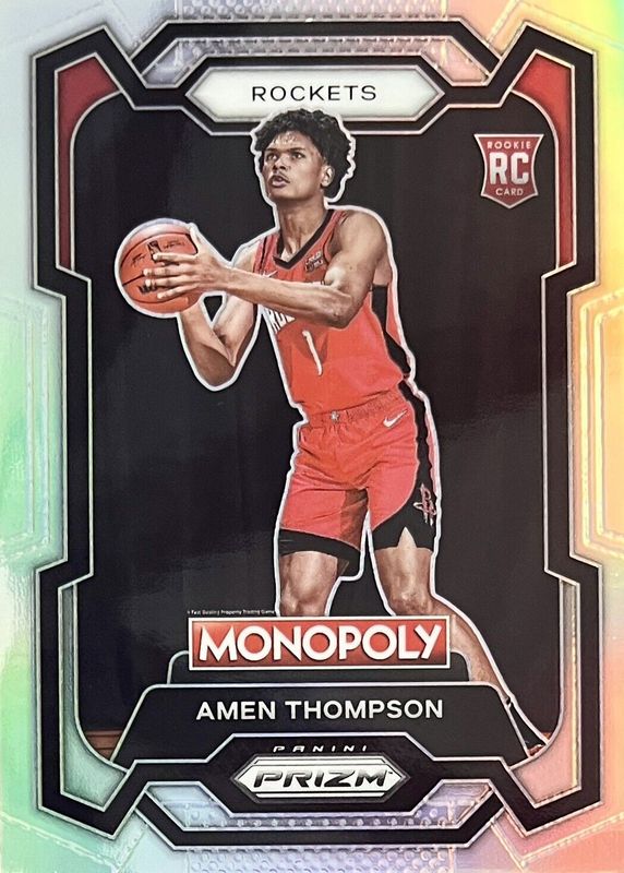 Amen Thompson 2023 Prizm Monopoly #33 Silver Rookie BGS 9.5