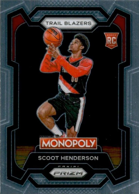 Scoot Henderson 2023 Prizm Monopoly #75 Base Rookie BGS 10 PRISTINE