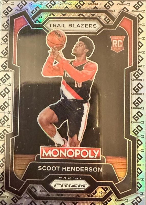 Scoot Henderson 2023 Prizm Monopoly #75 GO Space Rookie SGC 9