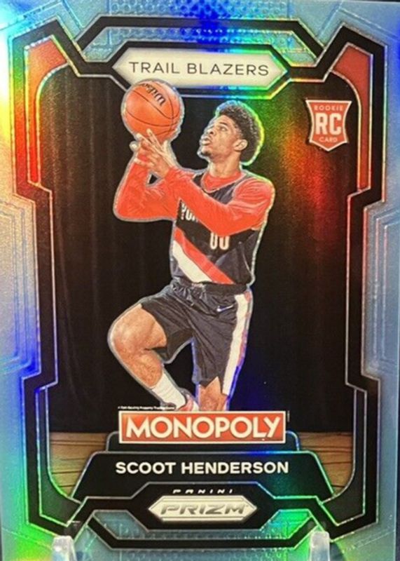 Scoot Henderson 2023 Prizm Monopoly #75 Light Blue /199 Rookie SGC 9.5