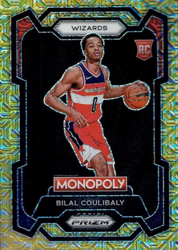 Bilal Coulibaly 2023 Prizm Monopoly #90 Gold Millionaire Shimmer /500 Rookie RAW
