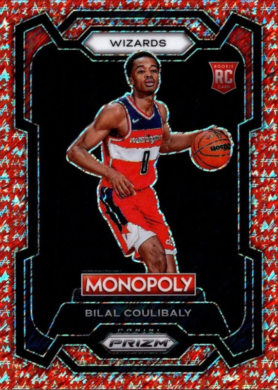 Bilal Coulibaly 2023 Prizm Monopoly #90 Red Millionaire Shimmer /100 Rookie RAW