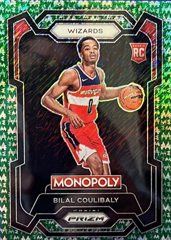 Bilal Coulibaly 2023 Prizm Monopoly #90 Green Millionaire Shimmer /20 Rookie RAW
