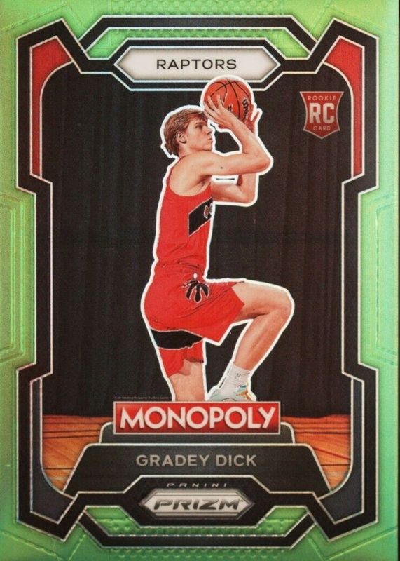 Gradey Dick 2023 Prizm Monopoly #84 Neon Green /10 Rookie PSA 10