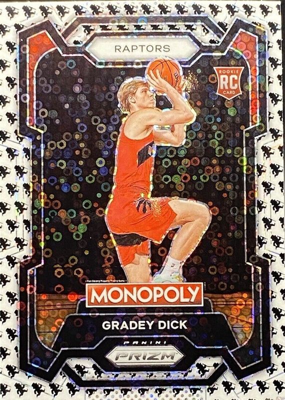 Gradey Dick 2023 Prizm Monopoly #84 Monopoly Man Black & White Rookie PSA 10