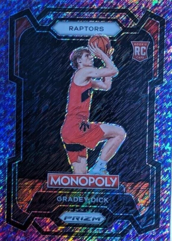 Gradey Dick 2023 Prizm Monopoly #84 Purple Millionaire Shimmer /50 Rookie PSA 10