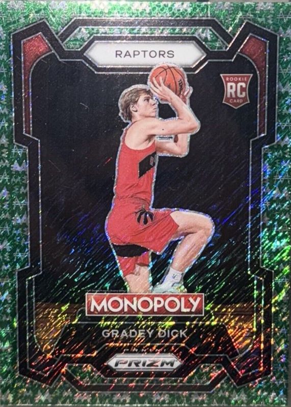 Gradey Dick 2023 Prizm Monopoly #84 Green Millionaire Shimmer /20 Rookie PSA 10