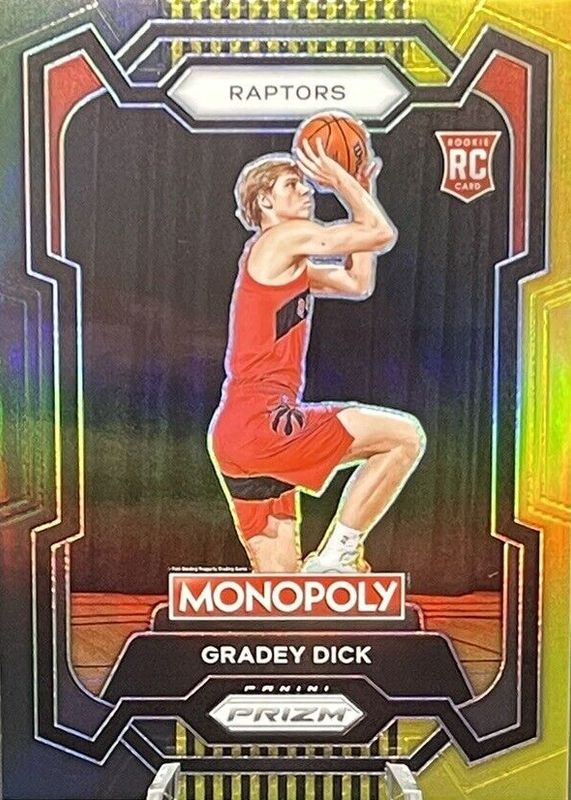 Gradey Dick 2023 Prizm Monopoly #84 Black Gold /5 Rookie PSA 10