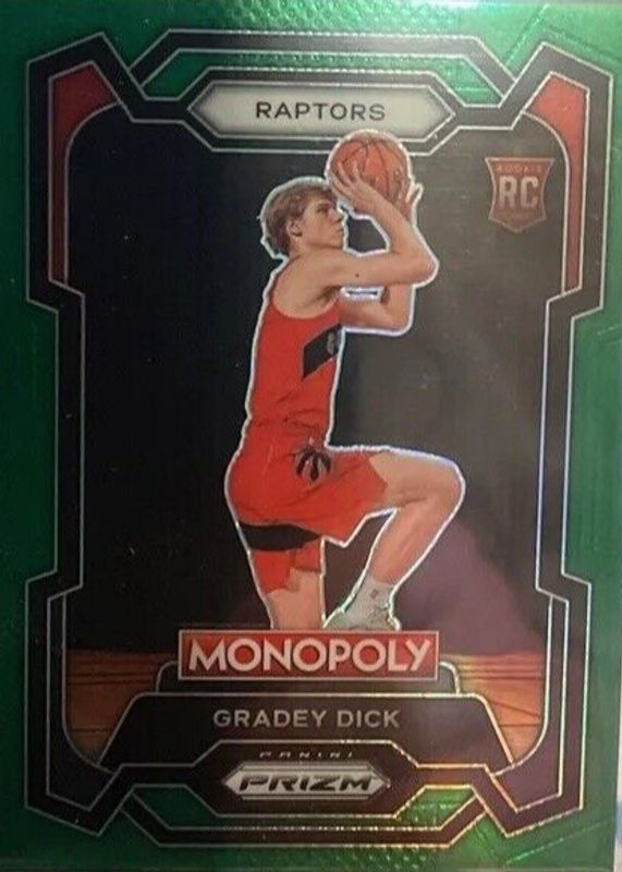 Gradey Dick 2023 Prizm Monopoly #84 Green /24 Rookie PSA 10