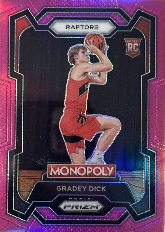 Gradey Dick 2023 Prizm Monopoly #84 Pink /149 Rookie PSA 10