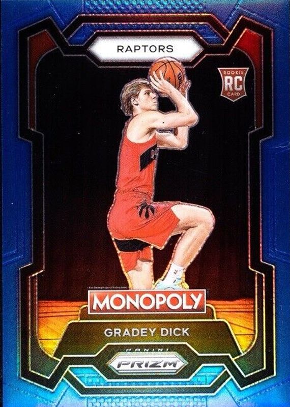 Gradey Dick 2023 Prizm Monopoly #84 Boardwalk Blue /15 Rookie PSA 10