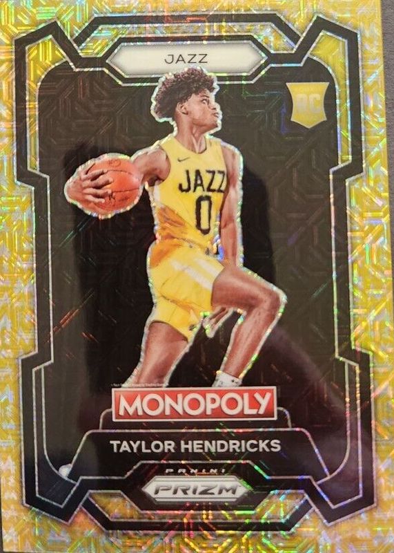 Taylor Hendricks 2023 Prizm Monopoly #86 Gold Millionaire Shimmer /500 Rookie BGS 9.5