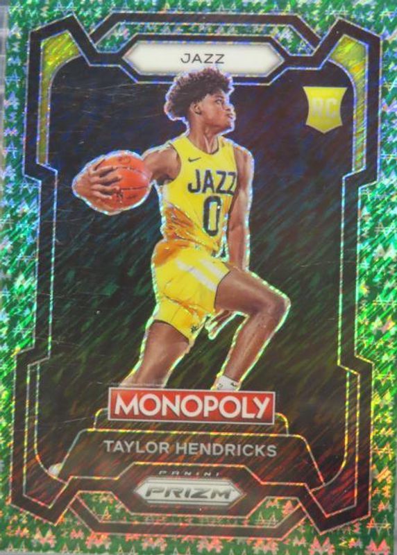 Taylor Hendricks 2023 Prizm Monopoly #86 Green Millionaire Shimmer /20 Rookie PSA 10