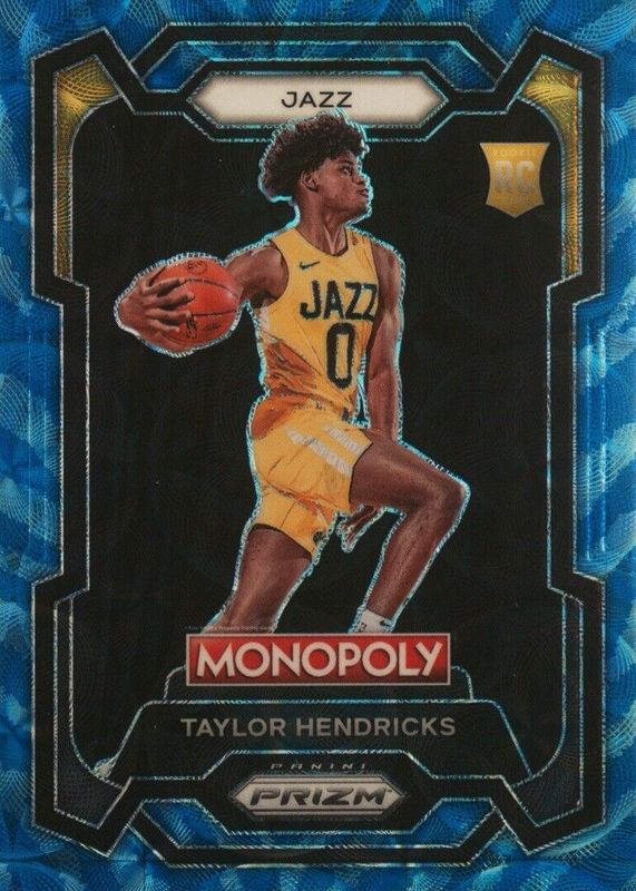 Taylor Hendricks 2023 Prizm Monopoly #86 Boardwalk Blue Tiger Stripe Rookie PSA 10