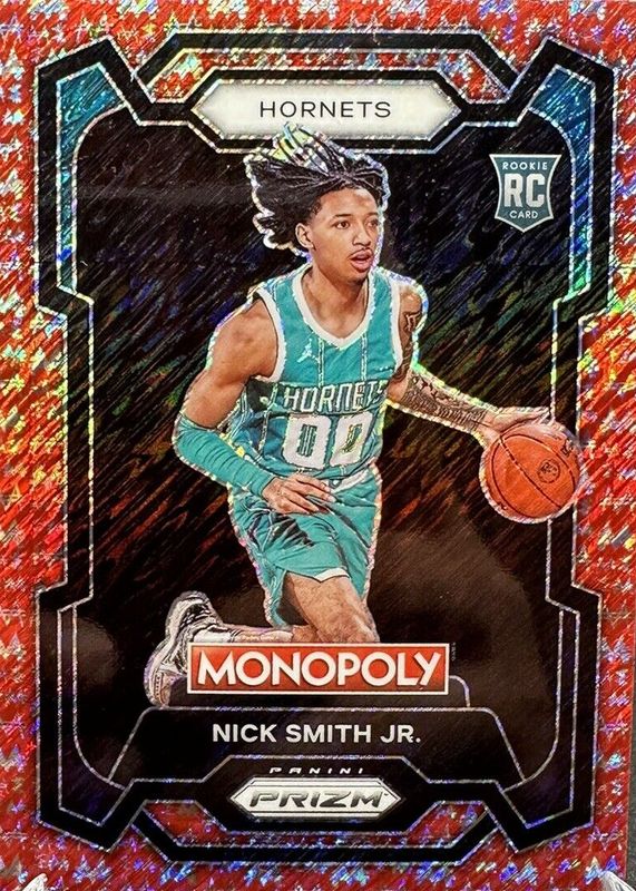 Nick Smith Jr. 2023 Prizm Monopoly #14 Red Millionaire Shimmer /100 Rookie PSA 9