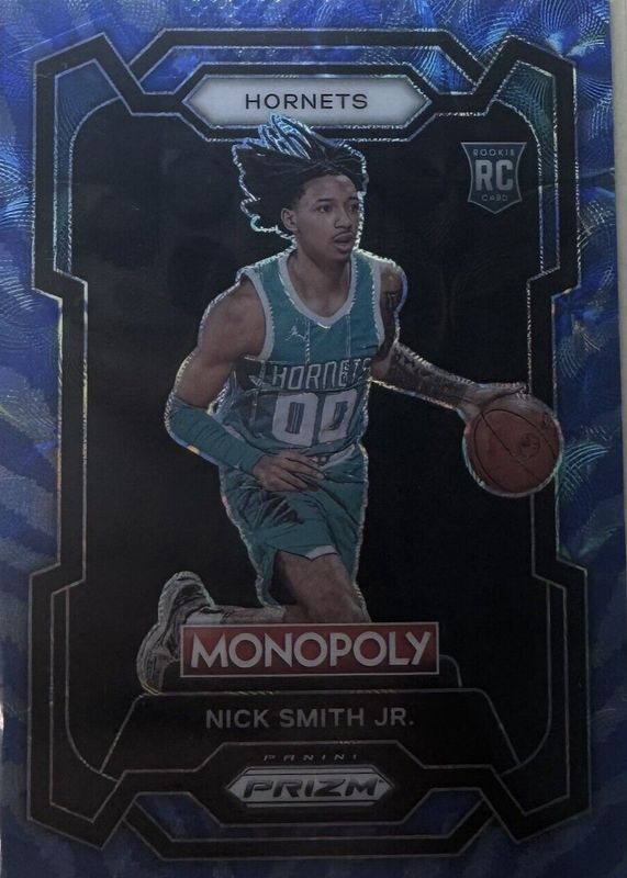 Nick Smith Jr. 2023 Prizm Monopoly #14 Boardwalk Blue Tiger Stripe Rookie PSA 10