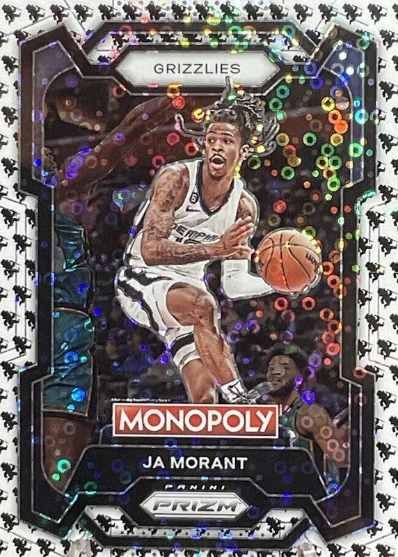 Ja Morant 2023 Prizm Monopoly #44 Monopoly Man Black & White SGC 10