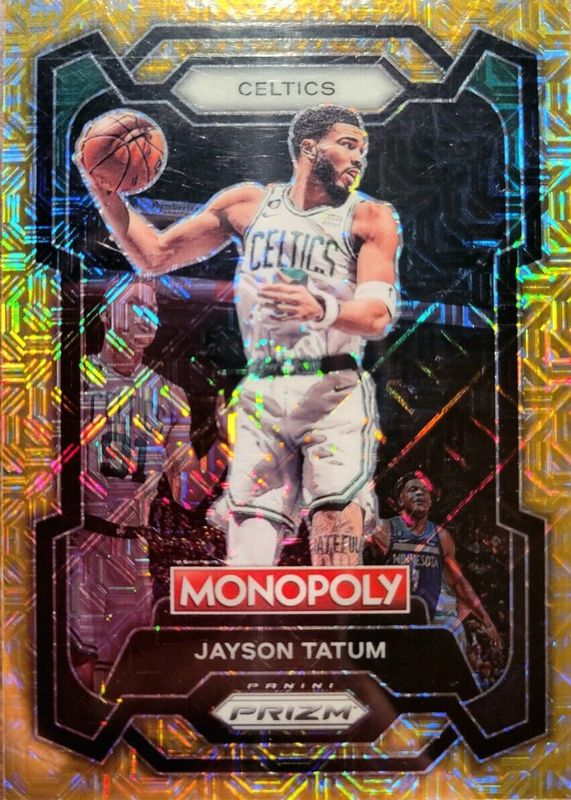 Jayson Tatum 2023 Prizm Monopoly #7 Gold Millionaire Shimmer /500 SGC 10