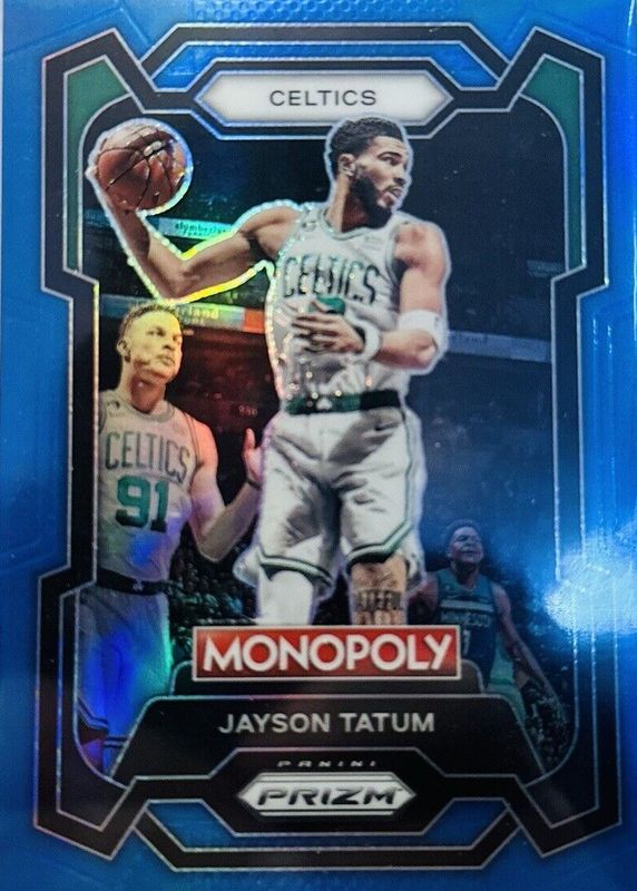 Jayson Tatum 2023 Prizm Monopoly #7 Boardwalk Blue /15 PSA 10