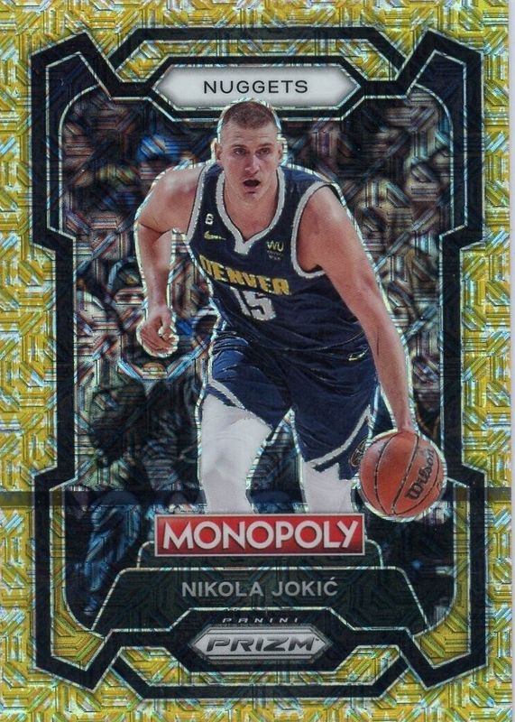 Nikola Jokic 2023 Prizm Monopoly #1 Gold Millionaire Shimmer /500 