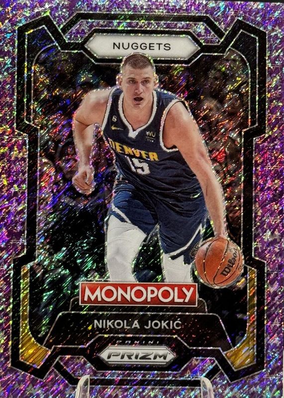 Nikola Jokic 2023 Prizm Monopoly #1 Purple Millionaire Shimmer /50 