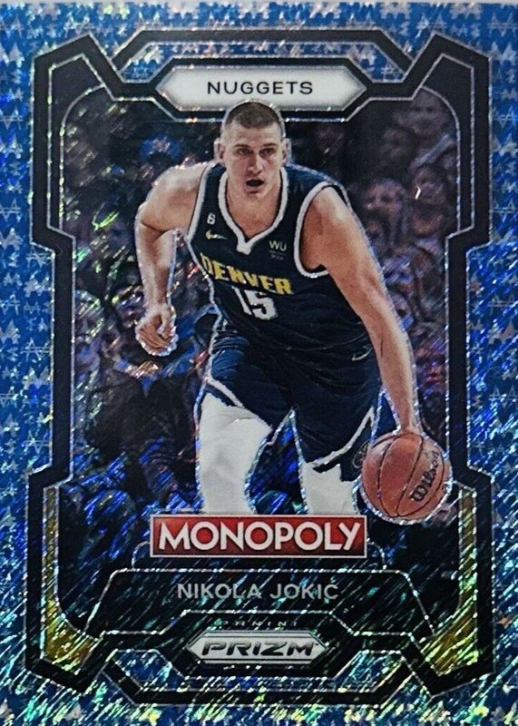 Nikola Jokic 2023 Prizm Monopoly #1 Blue Millionaire Shimmer /10 