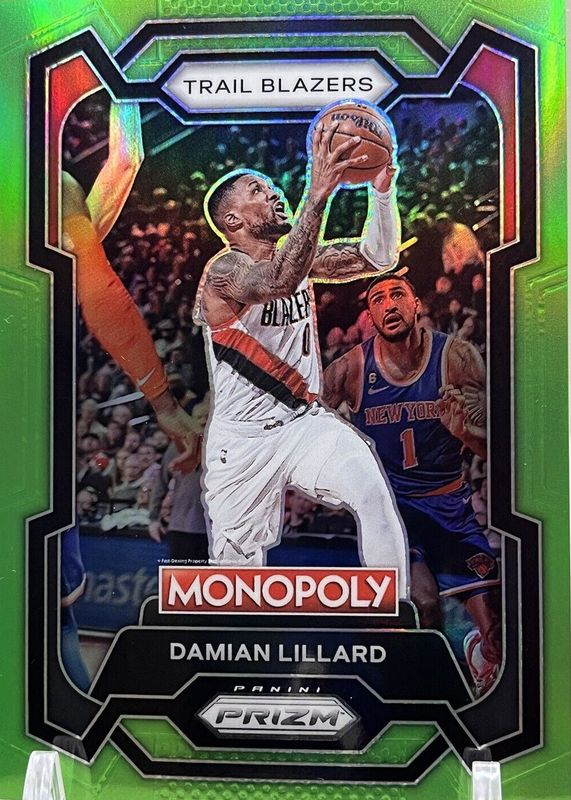 Damian Lillard 2023 Prizm Monopoly #73 Neon Green /10 SGC 10