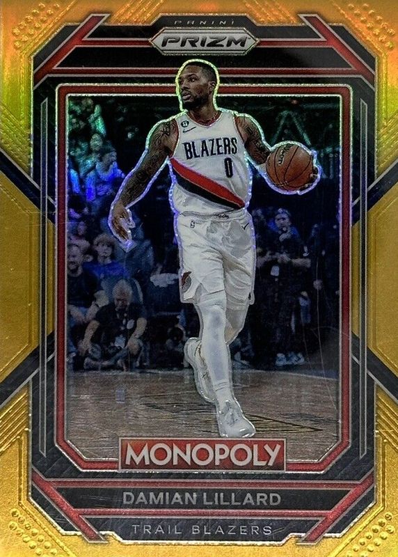 Damian Lillard 2023 Prizm Monopoly #73 Gold /49 RAW