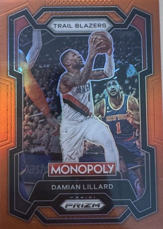 Damian Lillard 2023 Prizm Monopoly #73 Orange /124 RAW