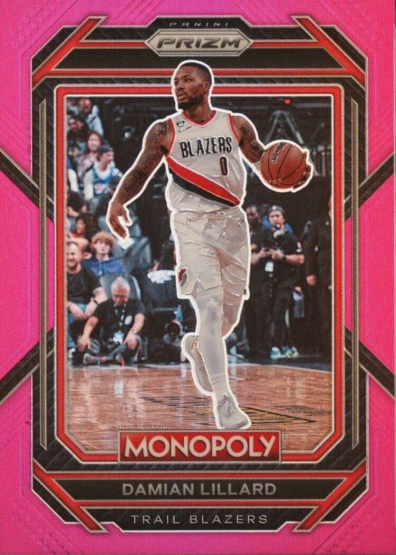 Damian Lillard 2023 Prizm Monopoly #73 Pink /149 PSA 9