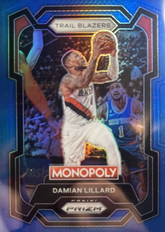 Damian Lillard 2023 Prizm Monopoly #73 Boardwalk Blue /15 PSA 10