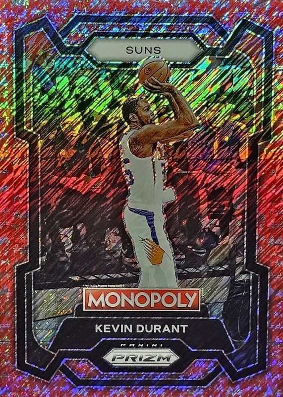 Kevin Durant 2023 Prizm Monopoly #70 Red Millionaire Shimmer /100 PSA 10