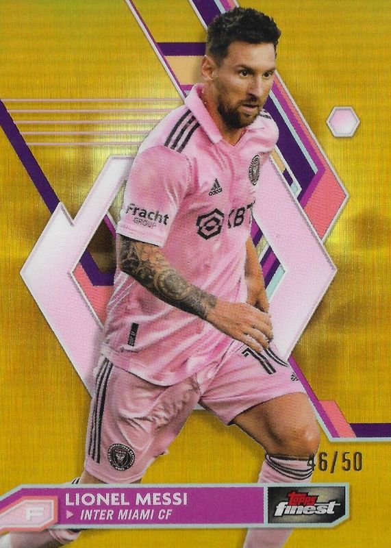 Lionel Messi 2023 Topps Finest MLS #1 Gold Refractor /50 Price 