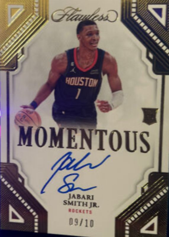 Jabari Smith Jr. 2022 Flawless #MA-JSJ Momentous Autographs - Gold /10 Rookie SGC 10