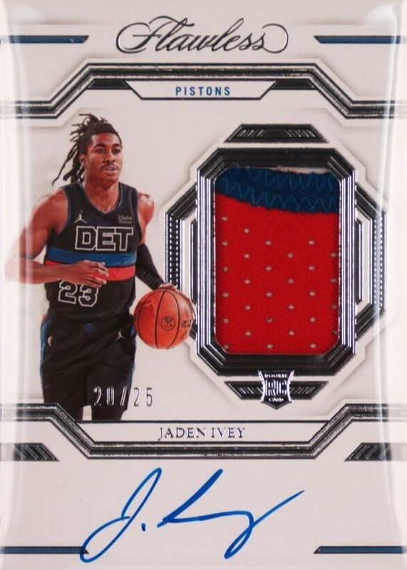 Jaden Ivey 2022 Flawless #SPA-JIV Signature Prime Materials /25 Rookie RAW