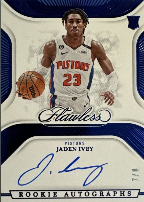 Jaden Ivey 2022 Flawless #DA-JIV Distinguished Autographs - Blue /8 Rookie RAW