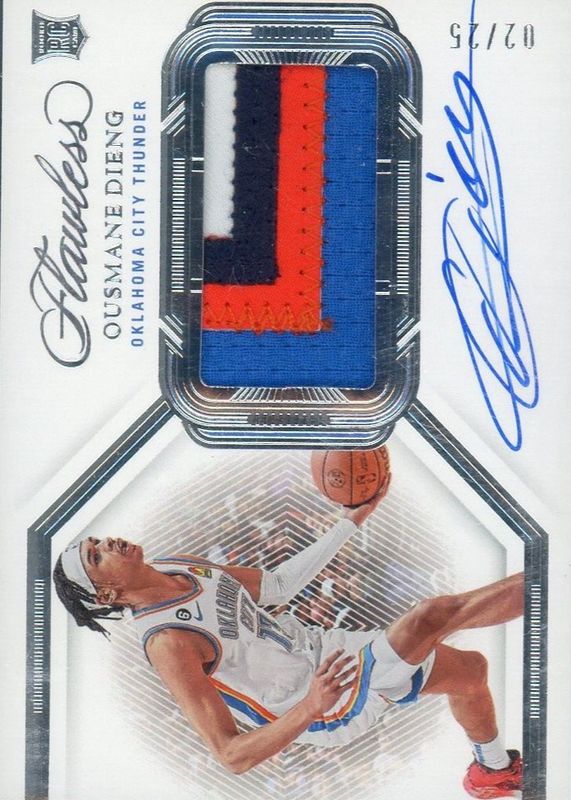 Ousmane Dieng 2022 Flawless #HPA-ODG Horizontal Patch Autographs /25 Rookie BGS 9