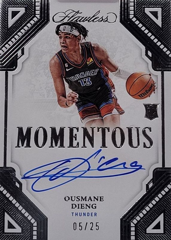 Ousmane Dieng 2022 Flawless #MA-OMD Momentous Autographs /25 Rookie PSA 10