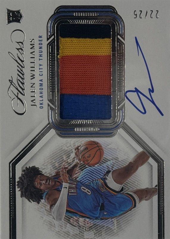 Jalen Williams 2022 Flawless #HPA-JWL Horizontal Patch Autographs /25 Rookie BGS 8.5