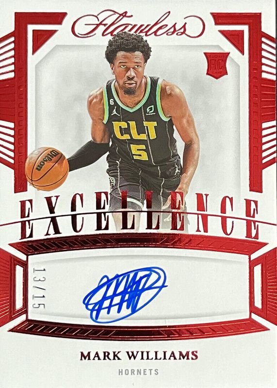 Mark Williams 2022 Flawless #ES-MKW Excellence Signatures - Ruby /15 Rookie RAW