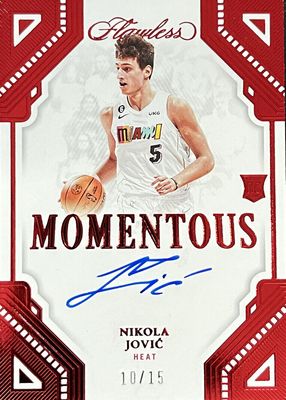 2022 Flawless #MA-NKJ Momentous Autographs - Ruby /15