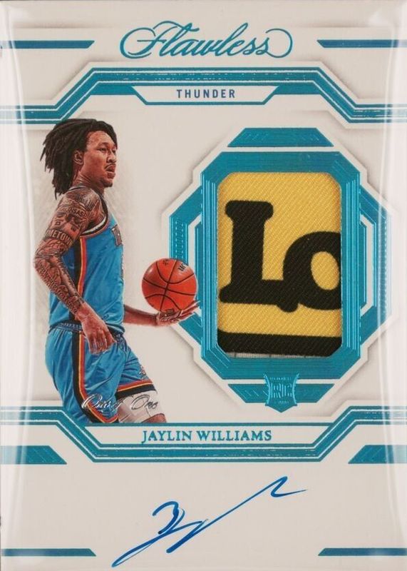 Jaylin Williams 2022 Flawless #SPA-JYW Signature Prime Materials - Platinum /1 Rookie RAW