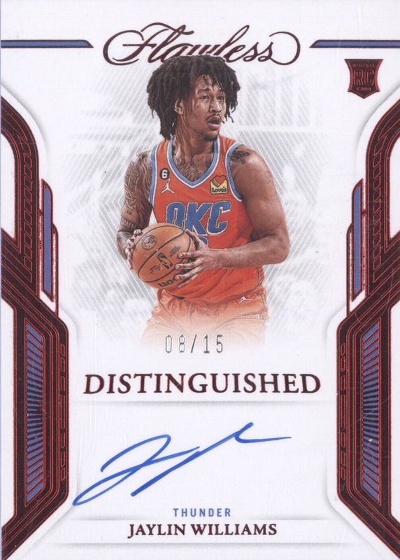 Jaylin Williams 2022 Flawless #DA-JYW Distinguished Autographs - Ruby /15 Rookie PSA 10