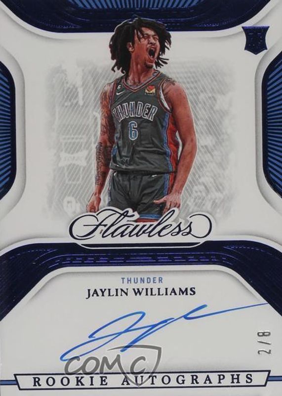 Jaylin Williams 2022 Flawless #DA-JYW Distinguished Autographs - Blue /8 Rookie PSA 10