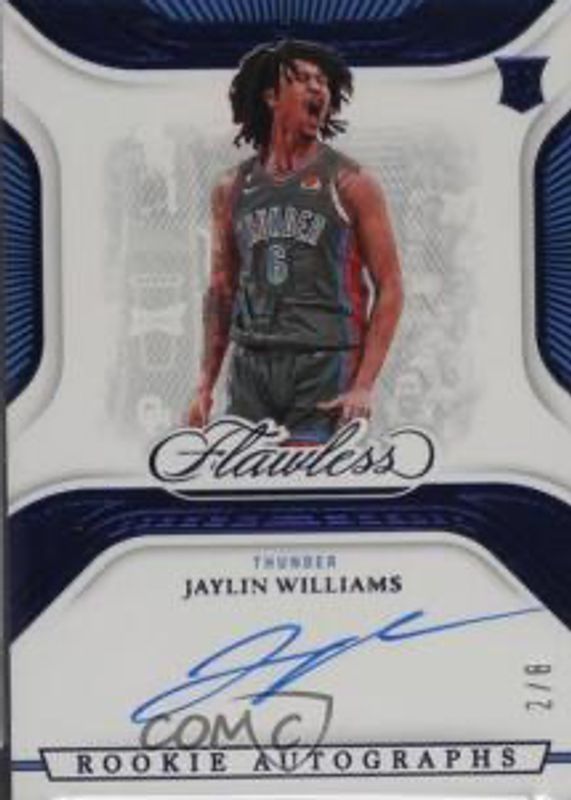 Jaylin Williams 2022 Flawless #RA-JYW Rookie Autographs - Blue /8 PSA 10