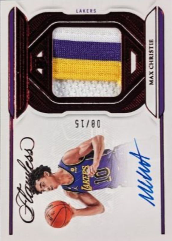 Max Christie 2022 Flawless #FPA-MAX Flawless Patch Autographs - Ruby /15 Rookie BGS 9